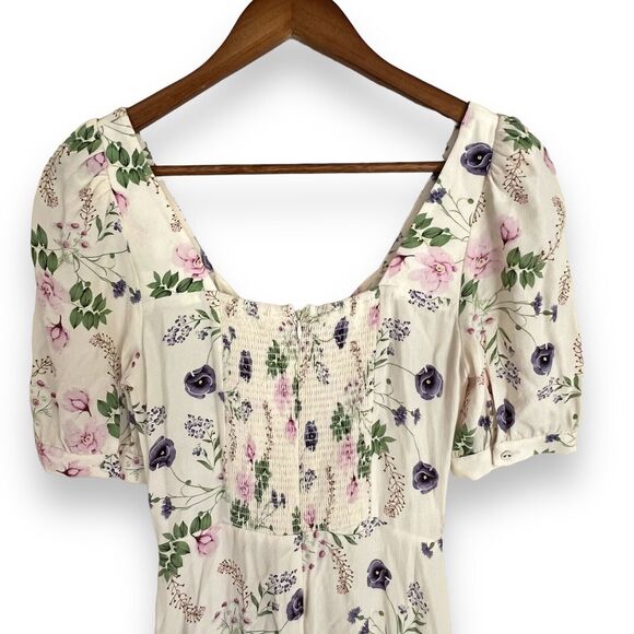 Favorite Daughter The Vineyard Dress in Spring Floral Size 2 Ivory Midi NWT $288 - Picture 9 of 11
